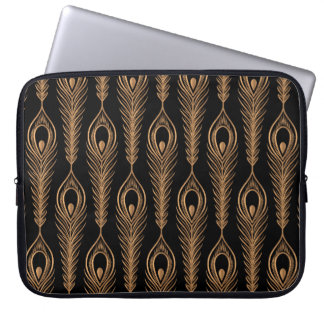 Peacock feathers luxury pattern seamless. Oriental Laptop Sleeve