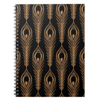 Peacock feathers luxury pattern seamless. Oriental Notebook