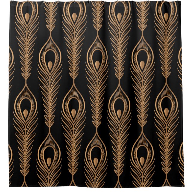 Peacock feathers luxury pattern seamless. Oriental Shower Curtain (Front)