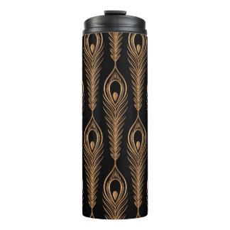 Peacock feathers luxury pattern seamless. Oriental Thermal Tumbler