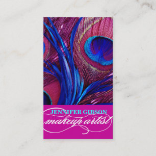 Peacock Feathers   Make-Up Artist Business Cards