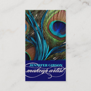 Peacock Feathers   Make-Up Artist Business Cards