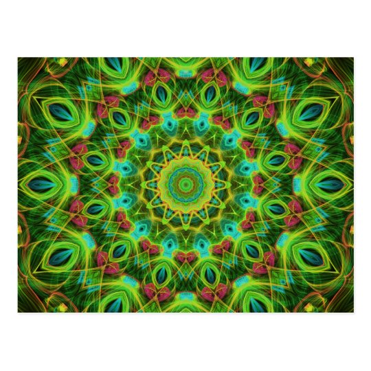 Peacock Feathers Mandala Postcard