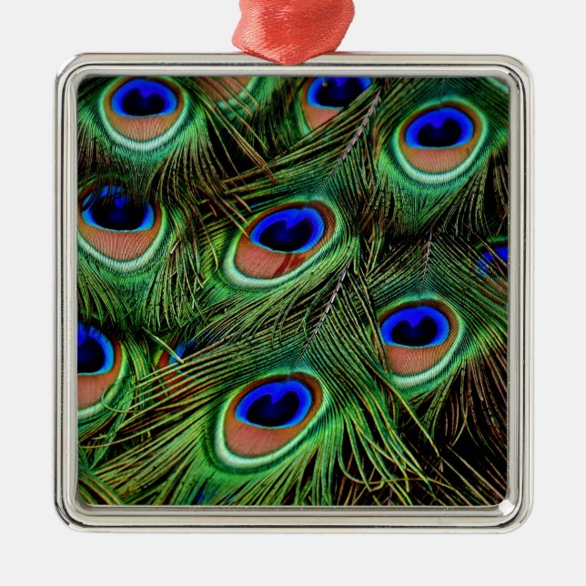 Peacock Feathers Metal Tree Decoration (Front)