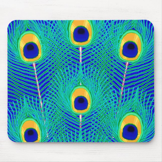 Peacock Feathers Mouse Mat (Front)