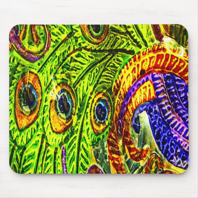 Peacock Feathers Mouse Mat (Front)