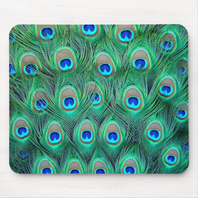 Peacock Feathers Mouse Mat (Front)