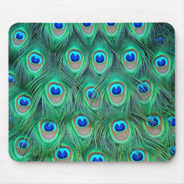 peacock feathers mouse mat (Front)