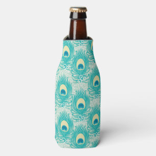 Peacock feathers pattern bottle cooler