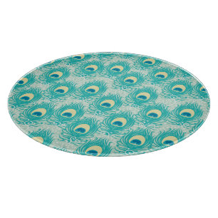 Peacock feathers pattern cutting board