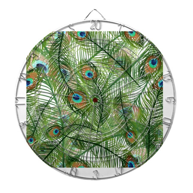 Peacock feathers pattern dartboard (Front)