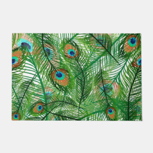 peacock feathers pattern doormat