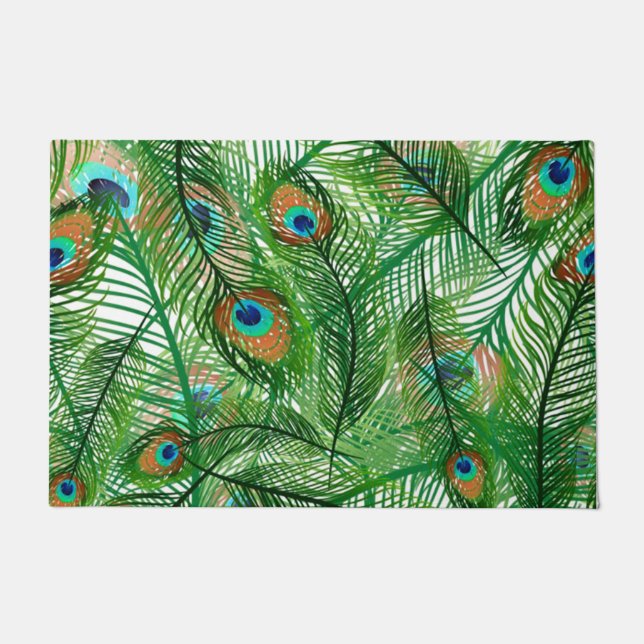 peacock feathers pattern doormat (Front)