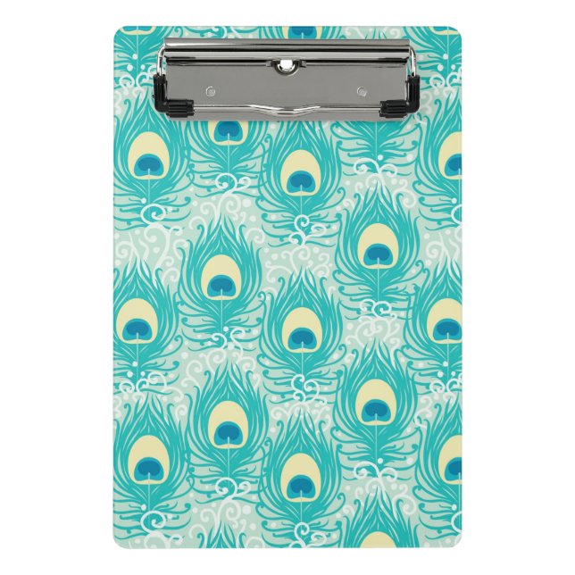 Peacock feathers pattern mini clipboard (Front)