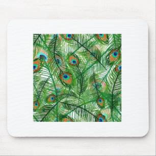 Peacock feathers pattern mouse mat