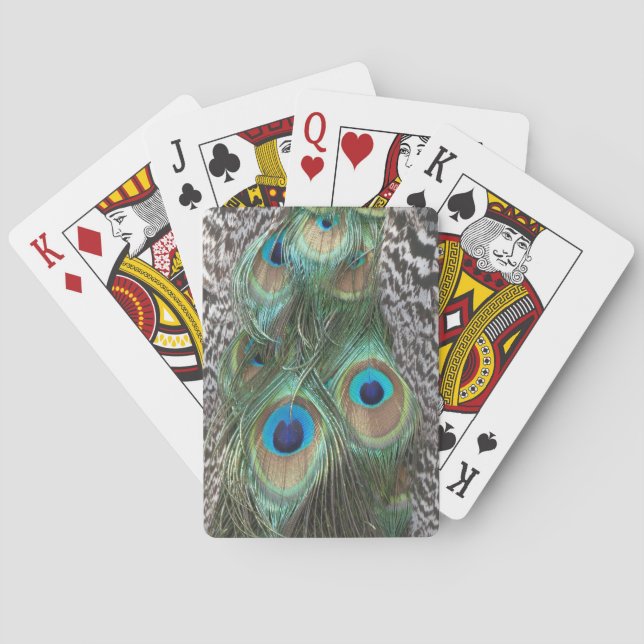 Peacock Feathers Pattern Playing Cards (Back)
