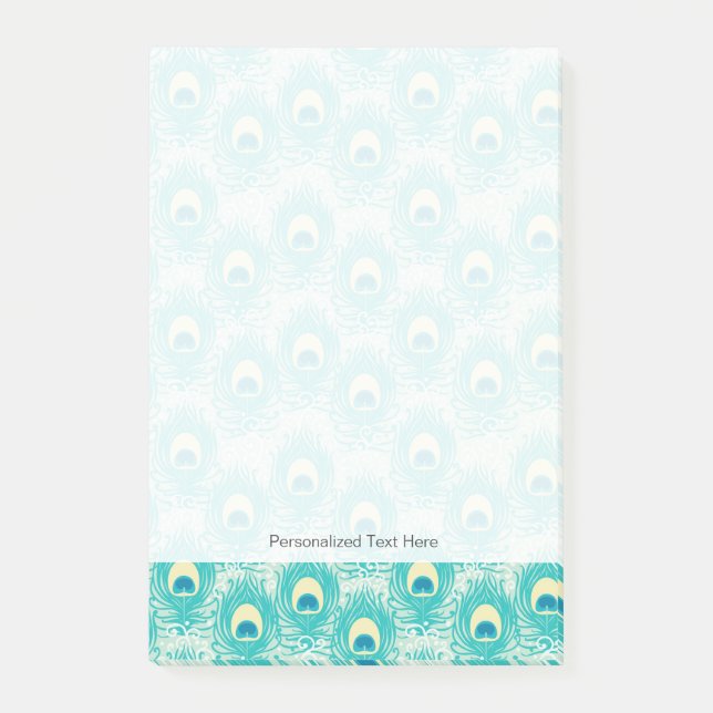 Peacock feathers pattern post-it notes (Front)