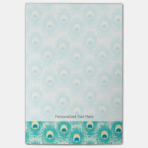 Peacock feathers pattern post-it notes