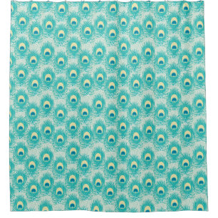 Peacock feathers pattern shower curtain