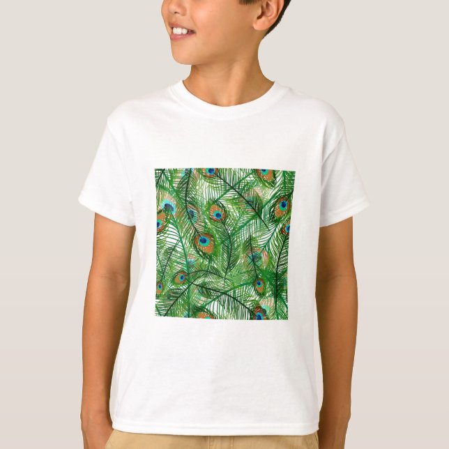 Peacock feathers pattern T-Shirt (Front)
