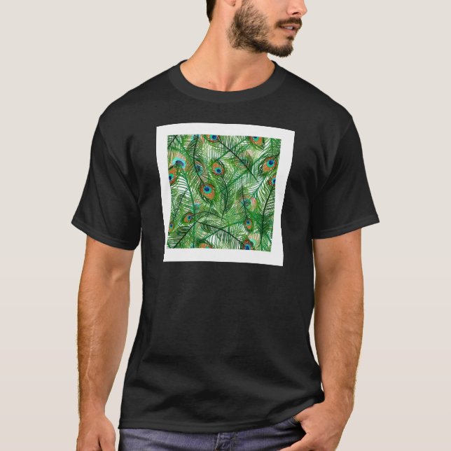 Peacock feathers pattern T-Shirt (Front)