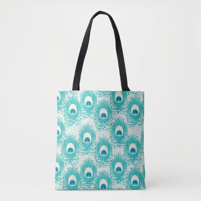 Peacock feathers pattern tote bag (Front)