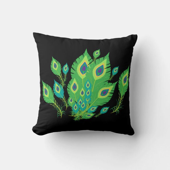 Peacock Feathers | Peacock Birds | Nature Cushion (Front)