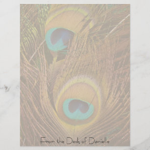 Peacock Feathers Personalised Letterhead