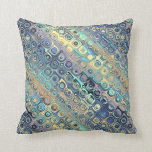 Peacock Feathers Retro Abstract Cushion