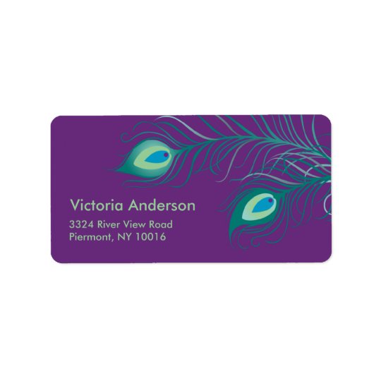 Peacock Feathers Return Address Labels. Address Label