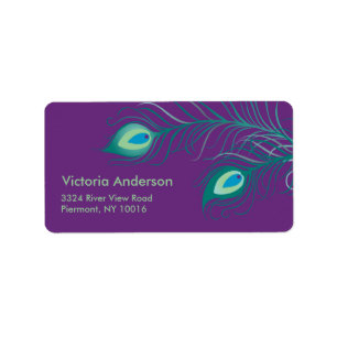 Peacock Feathers Return Address Labels. Label