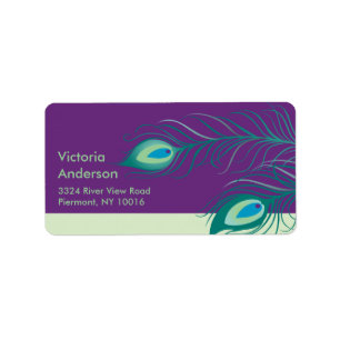 Peacock Feathers Return Address Labels. Label