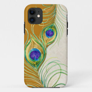Peacock Feathers Royal Damask Personalised Names iPhone 11 Case