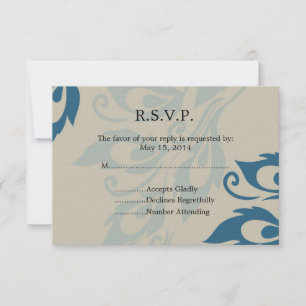 Peacock Feathers RSVP Card