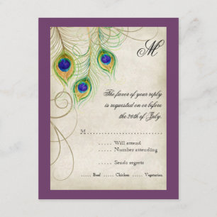 Peacock Feathers RSVP Response Card