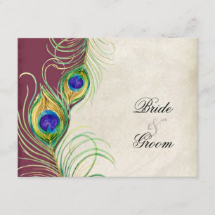 Peacock Feathers RSVP Response Cards