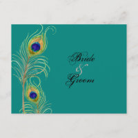 Peacock Feathers RSVP Response Cards