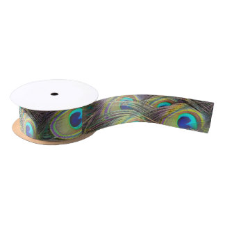 Peacock Feathers Satin Ribbon