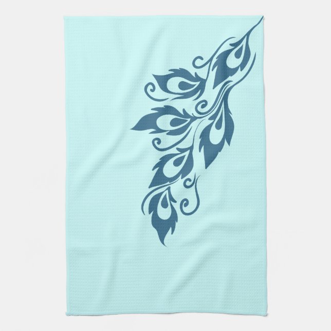 Peacock Feathers Tea Towel (Vertical)