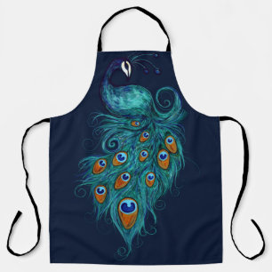 Peacock Feathers Teal Peacocks Apron