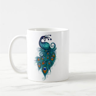 Peacock Feathers Teal Peacocks Coffee Mug