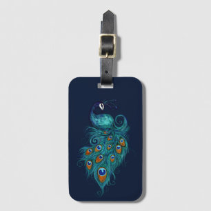 Peacock Feathers Teal Peacocks Luggage Tag