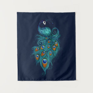 Peacock Feathers Teal Peacocks   Tapestry