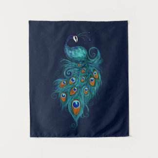 Peacock Feathers Teal Peacocks Tapestry