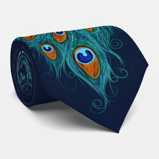 Peacock Feathers Teal Peacocks Tie