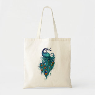 Peacock Feathers Teal Peacocks Tote Bag
