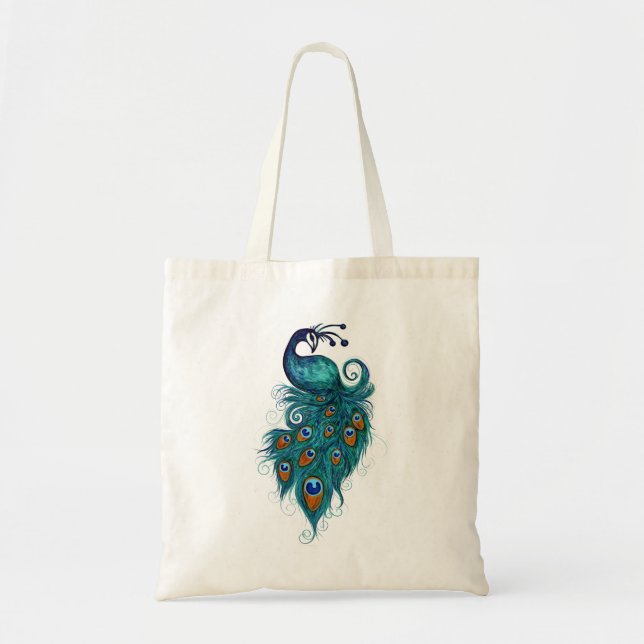 Peacock Feathers Teal Peacocks                     Tote Bag (Front)