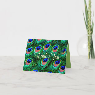 Peacock feathers_ thank you card