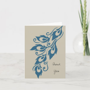 Peacock Feathers Thank You Card