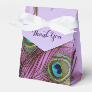 Peacock Feathers Thank You Party Favour Box